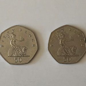 Fifty Pence 50p Coins - 1997 - United Kingdom UK - Queen Elizabeth II